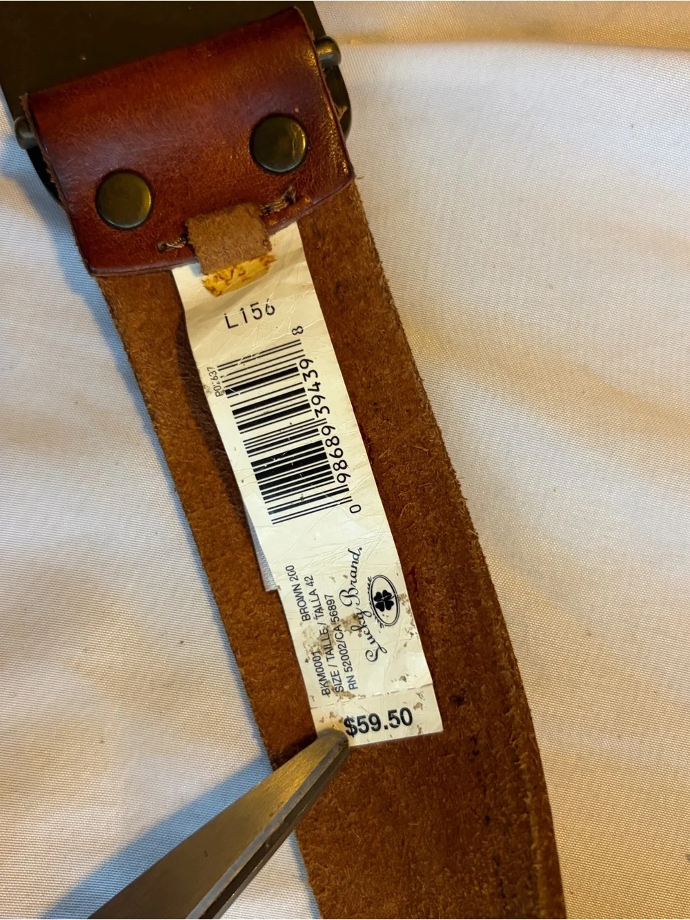Lucky Brand Leather Belt – Size 42 – Brown